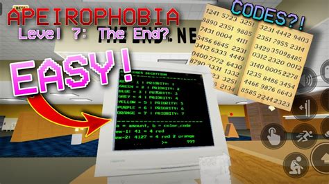 If you want to solve the color <b>code</b> in <b>Apeirophobia</b> <b>Level</b> <b>7</b>, you have to find the different colored orbs that are hidden across the room, and then according to the color of the orbs, you have to enter the right <b>code</b> combination. . Apeirophobia roblox level 7 all codes